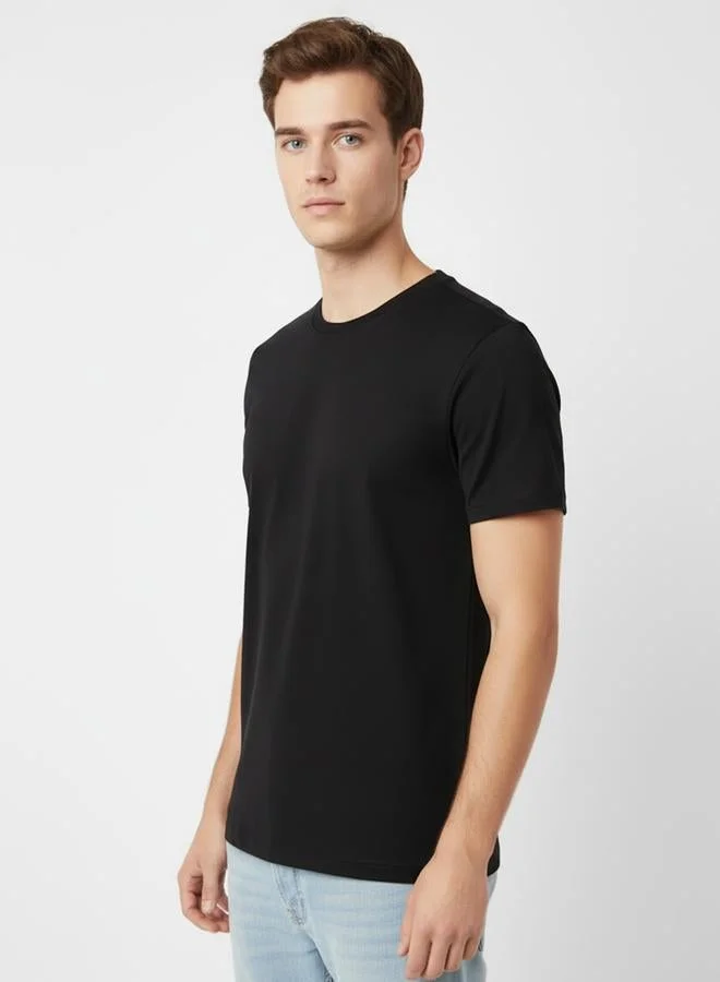 Clans&Hans Men Round Neck Acid Wash Cotton T-Shirt