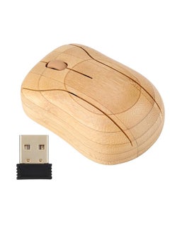 Thoraya 2.4GHz Bamboo Wireless Optical Mouse PC Laptop Computer Wooden Wood  - Image 1