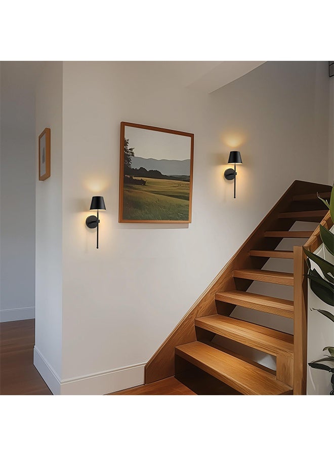 موندا قطعتان من مصابيح الحائط اللاسلكية مع جهاز تحكم عن بعد، مصابيح حائط LED تعمل بالبطارية القابلة لإعادة الشحن، إضاءة تعتيم بدون خطوات لطلاء الجدران، غرفة المعيشة، غرفة النوم، الممر، الحمام، إضاءة ليلية - Image 3