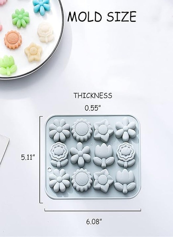 LEGACYCART 1PCS Flower Silicone Molds, Chocolate Molds, Candy Molds, Wax Melt Molds, Butter Mold, Food Grade No-Stick Silicone Molds for Baking, Home Baking - Image 2