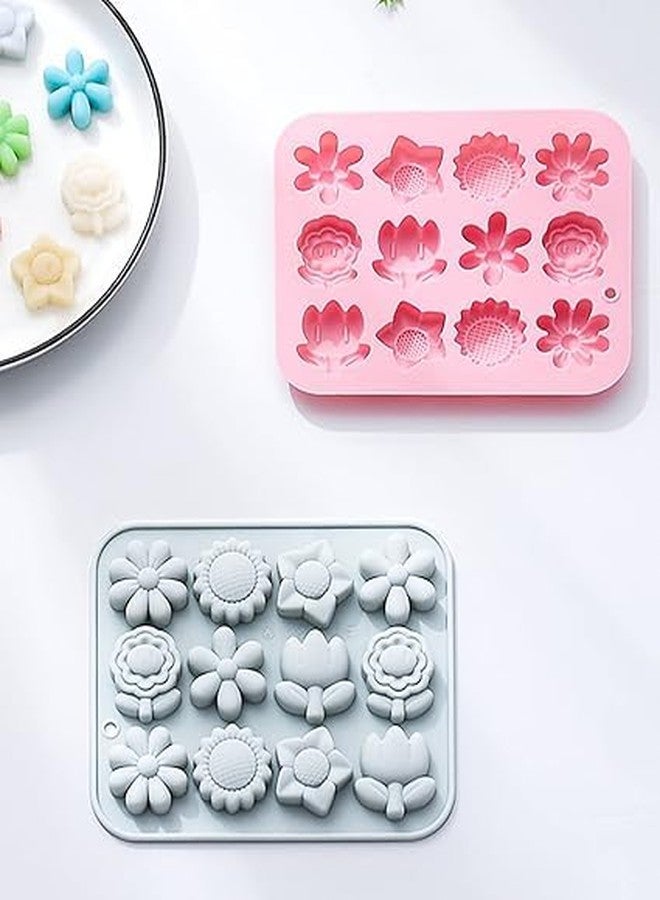 LEGACYCART 1PCS Flower Silicone Molds, Chocolate Molds, Candy Molds, Wax Melt Molds, Butter Mold, Food Grade No-Stick Silicone Molds for Baking, Home Baking - Image 1