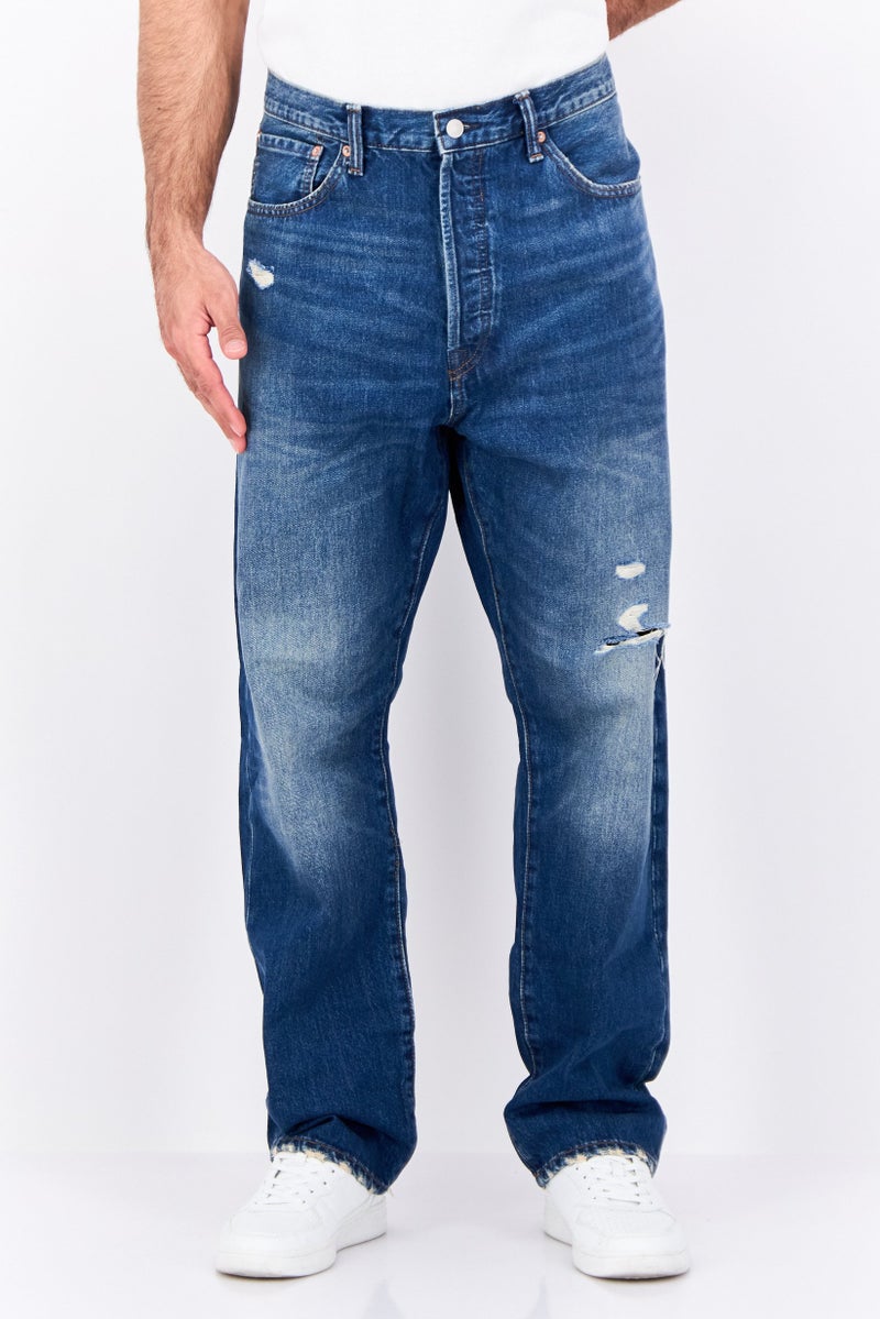 GAP Men Regular Fit Washed Non Stretchable Denim, Blue - Image 1