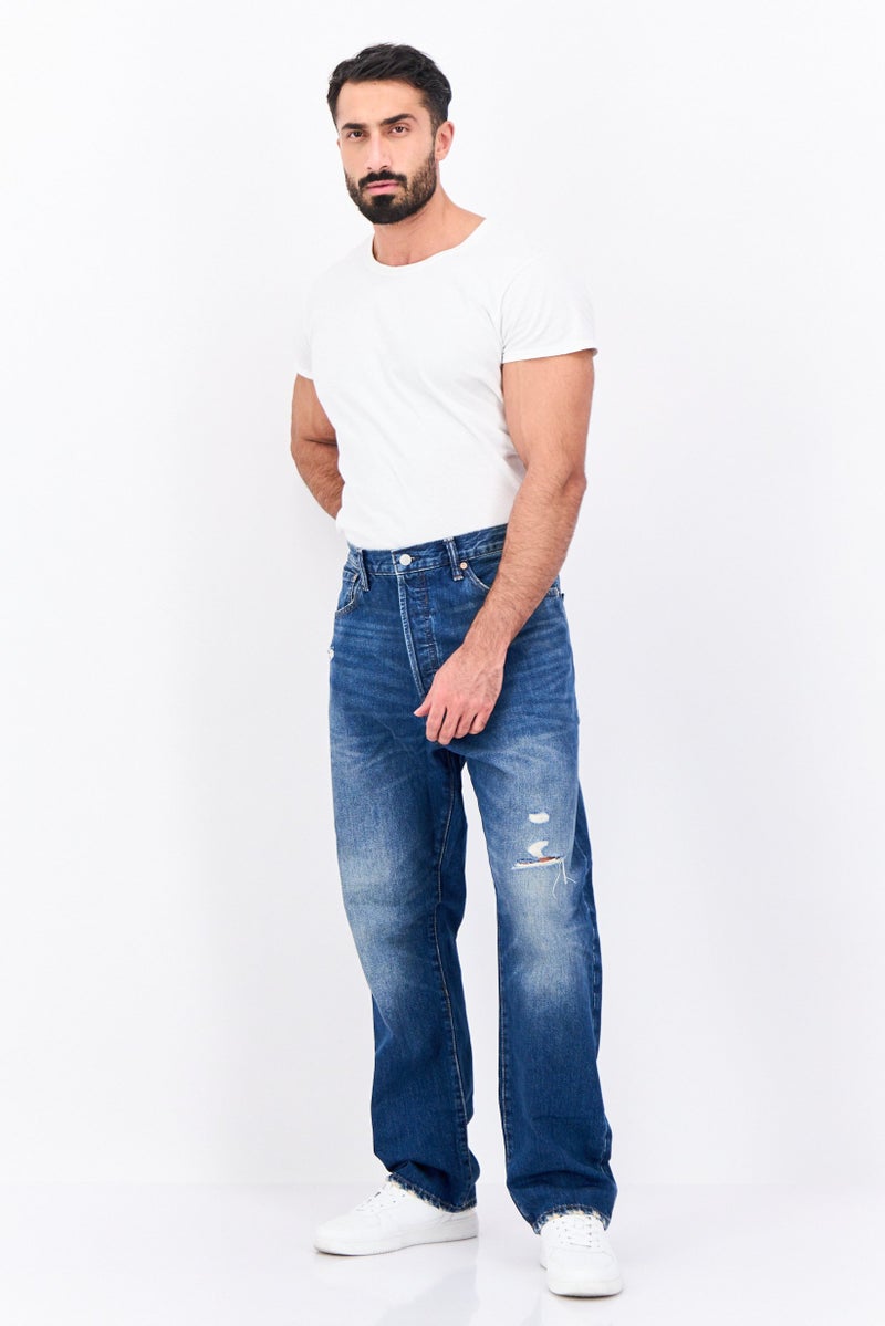 GAP Men Regular Fit Washed Non Stretchable Denim, Blue - Image 4