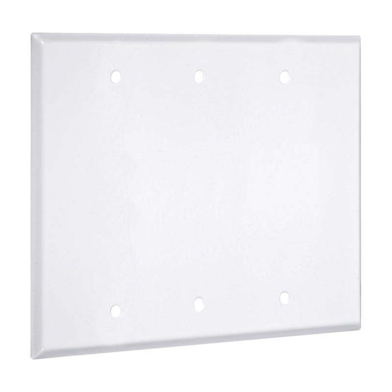 TayMac WW-BBB Standard Metallic Wallplate with Blank, Three Gang, White Smooth - Image 5