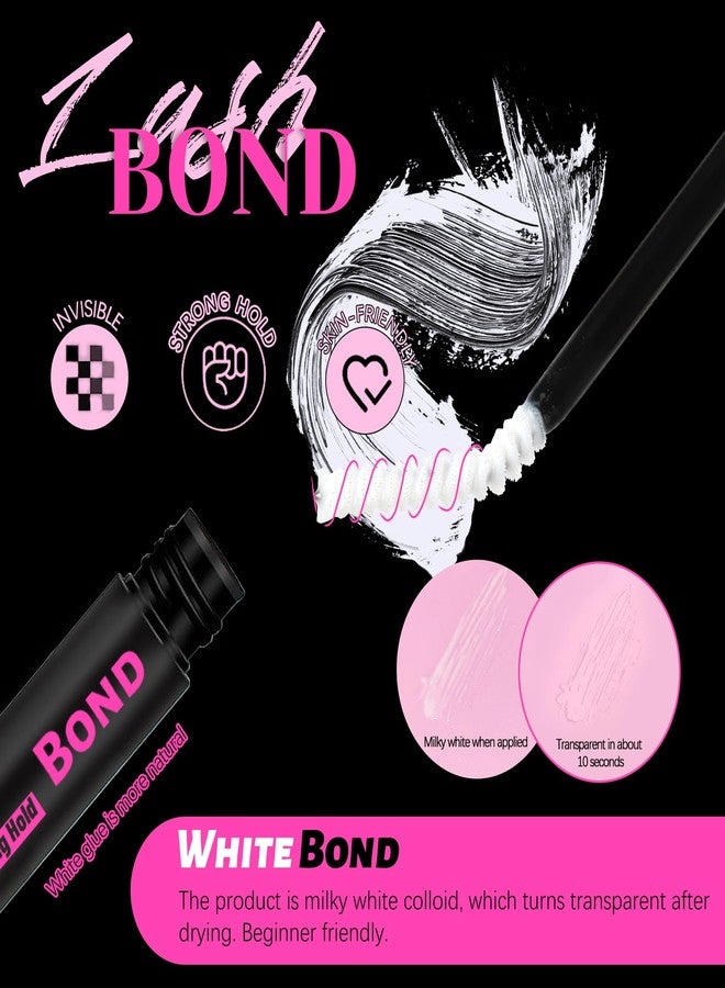 Veleasha Lash Glue Eyelash Clusters Glue 2 in 1 Waterproof Lash Bond and Seal for DIY Eyelash Extensions Super Strong Hold Long Lasting at Home (10ml,White) - Image 3