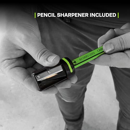 TRACER 4H Carpenters Pencils (Hard Lead) 12 Pack with Carpenters Pencil Sharpener. Carpenters Pencil x 12 - Image 4