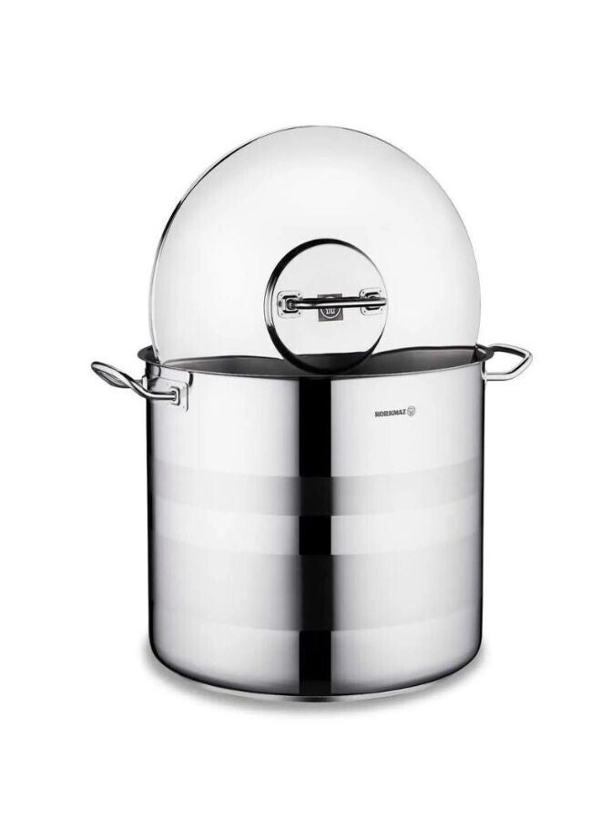 Korkmaz Aster 2 Extra Deep Casserole  36X33 cm / 5L |  Inductions Compatible Cooking Pot | Stainless Steel Cookware | Silver - KA2032 - Image 2