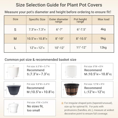 Dahey Small Cotton Rope Plant Basket Woven Plant Coiled Basket for Up to 7" Planter, Decorative Flower Pot Cover Closet Storage Bin Table Desk Organizer for Home Decor, White and Beige - Image 5