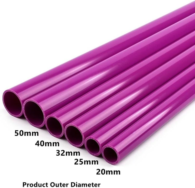 50mm Outer Diameter 25cm Length UPVC Purple Pipe For Aquarium Fish Tank Garden Irrigation - Image 3