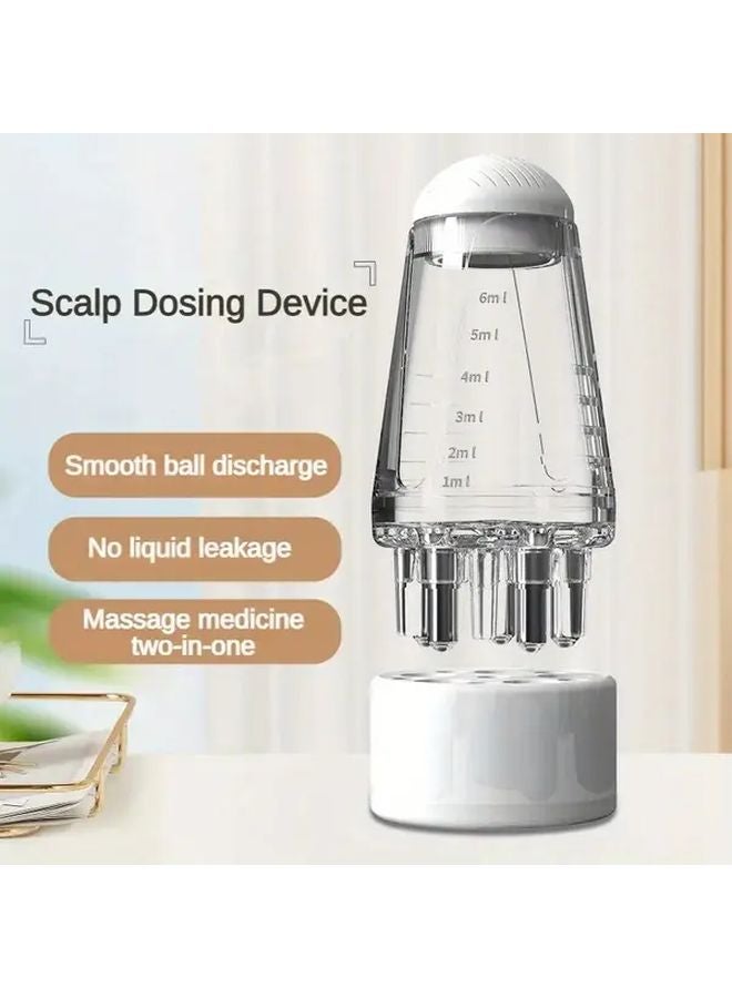 ماسك فروة الرأس اليدوي الأبيض بدون استخدام اليدين 360 جهاز تطبيق زيت الشعر الدوار للعناية بقشرة الرأس - Image 4
