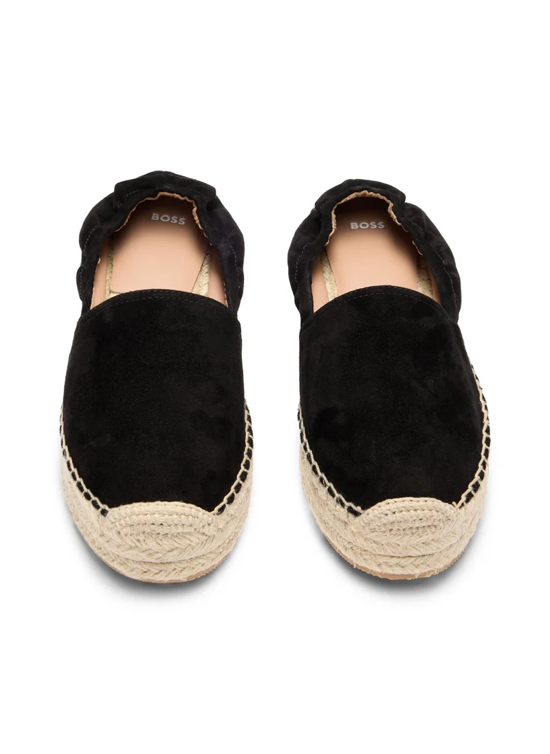 BOSS Suede espadrilles with elasticated heel