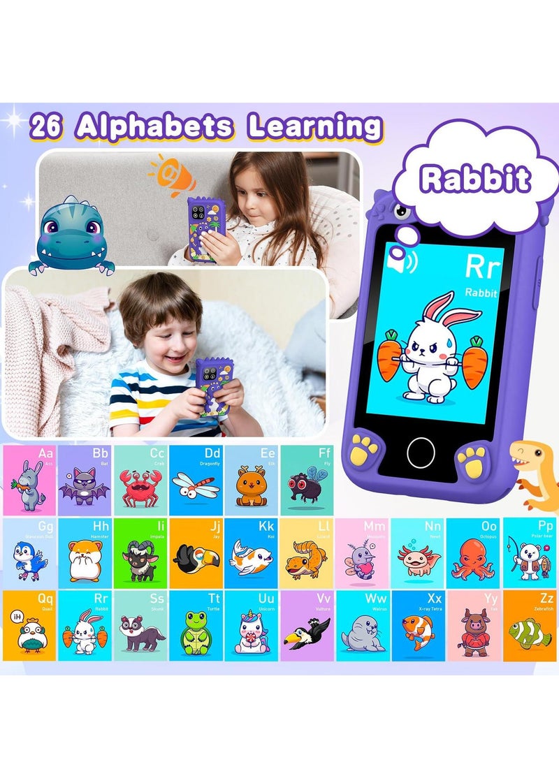 إيفرين لعبة هاتف ذكي للأطفال من عمر 3 إلى 8 سنوات للأولاد والبنات مع كاميرا وبطاقة TF بسعة 8 جيجابايت (بنفسجي) - Image 5