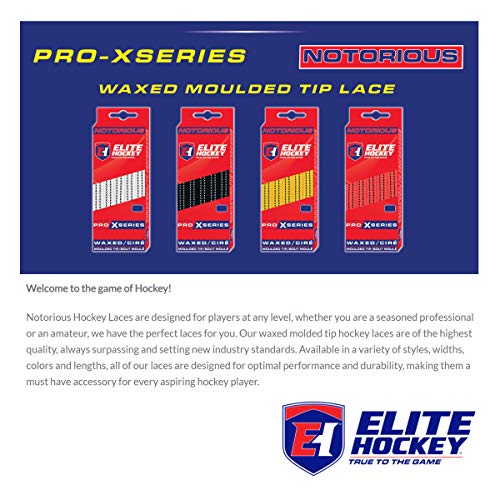 Elite Hockey, Notorious Pro X Series, Waxed Ice Hockey Skate Laces, One Pair (Yellow, 108 inches) - Image 4