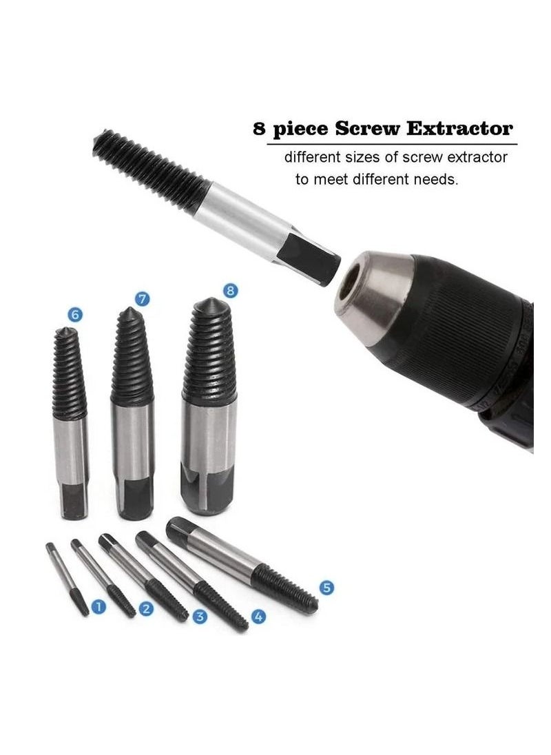 DEFAONS Broken Water Pipe Extractor Broken Water Pipe Remover 8 Pcs Bit Set