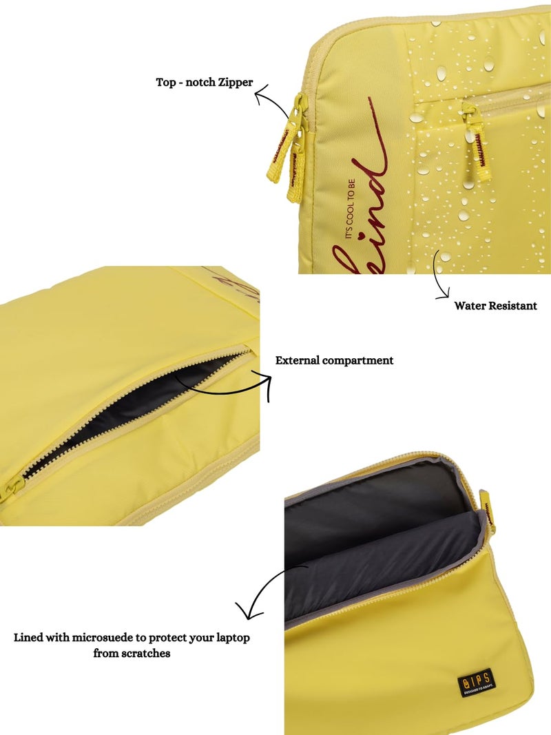 QIPS 14.5" inch Laptop Sleeve Cover Slim and Water Resistant for MAC/Dell/HP/Asus/Lenovo/Acer (Yellow). - Image 4