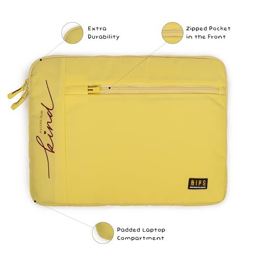 QIPS 14.5" inch Laptop Sleeve Cover Slim and Water Resistant for MAC/Dell/HP/Asus/Lenovo/Acer (Yellow). - Image 3