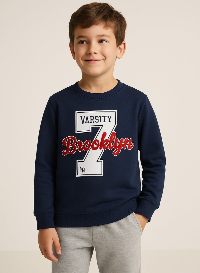 فكتور اند جين سويت شيرت أولاد كحلي ببروكولين بروكلين ٧ - Image 1