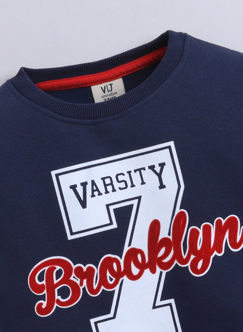 فكتور اند جين سويت شيرت أولاد كحلي ببروكولين بروكلين ٧ - Image 3