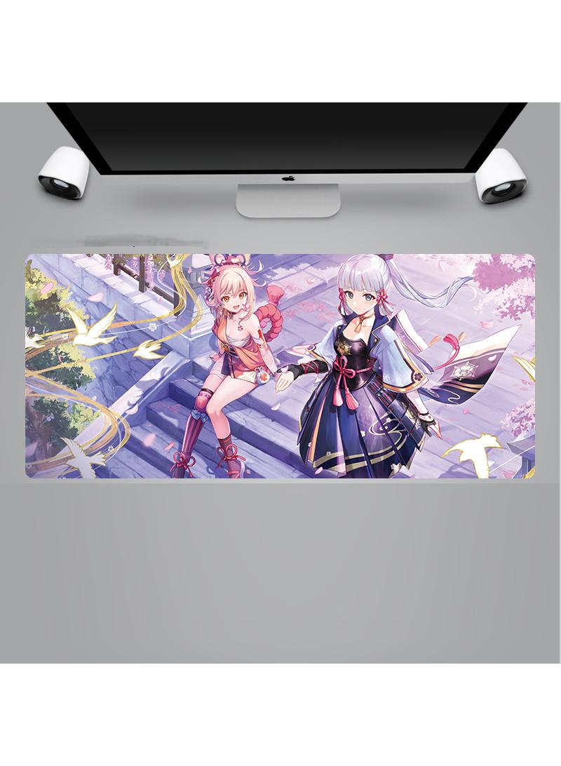Loquat Genshin Anime Gaming Mouse Pad Extended Large Mat Desk Pad Stitched Edges Mousepad Long Mouse Pad And Non-Slip Rubber Base Mice Pad 900X400X4mm - Image 1