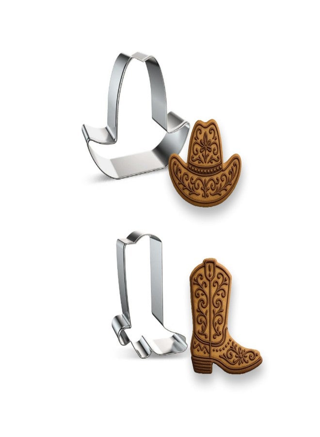 YAFIYGI Cowboy Hat Cookie Cutter Boot Cowgirl Cookie Cutter Set Rustic Western Cookies Cutter Shapes Funny Fiesta Baking Tools Rodeo Cookie Cutters Ideal for Baby Shower Birthday Baking Food DIY - Image 1