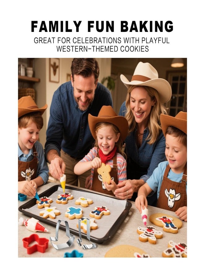 YAFIYGI Cowboy Hat Cookie Cutter Boot Cowgirl Cookie Cutter Set Rustic Western Cookies Cutter Shapes Funny Fiesta Baking Tools Rodeo Cookie Cutters Ideal for Baby Shower Birthday Baking Food DIY - Image 3