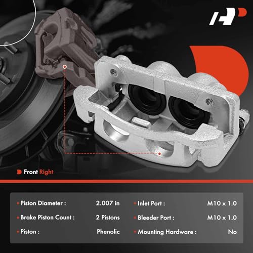 A-Premium Disc Brake Caliper Assembly with Bracket Compatible with Select Nissan and Infiniti Models - Pathfinder Armada, Armada, QX56, Titan, 2004-2007, V8 5.6L - Front Right Passenger Side - Image 2