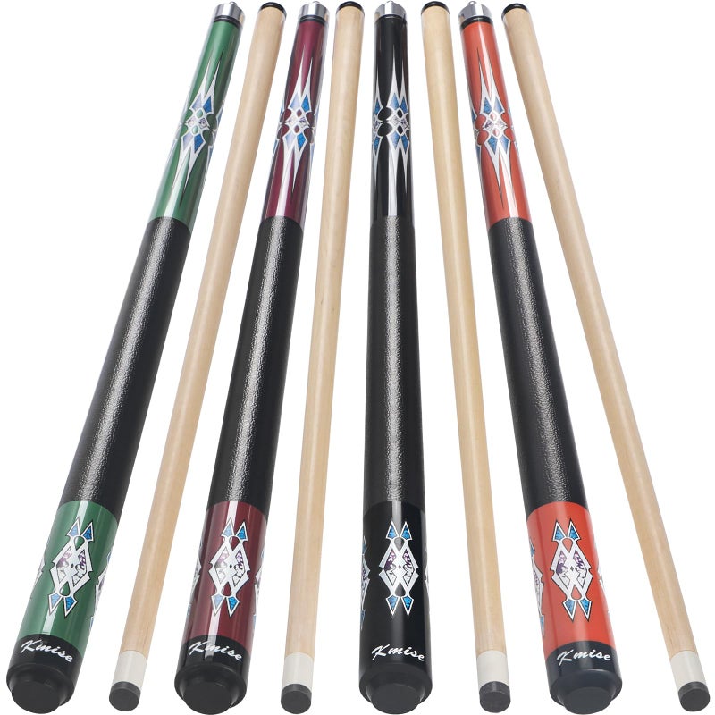 Kmise Pool Stick Set - 58" Pool Cue Stick, Canadian Maple Professional Billiards Pool Cue, Pool Sticks for Adults, 18 19 20 21oz Green, Black, Pool Stick for Bar House Pool Table Sports - Image 1