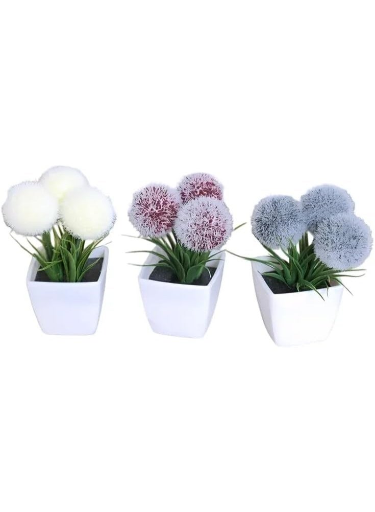 ألاماريك مجموعة واحدة من ديكورات المنزل، نباتات اصطناعية صغيرة دائمة الخضرة، نباتات صغيرة في أصص - Image 2