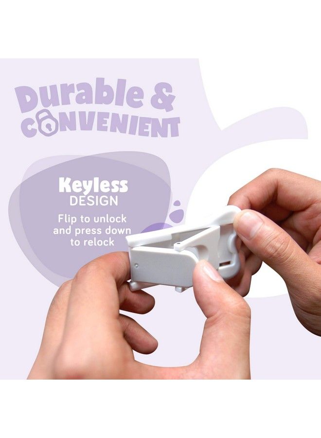 ashtonbee Child Safety Locks For Cabinets And Drawers Sliding Door Lock Easy To Install Cabinet Locks For Babies Baby Cabinet Safety Latches Set Of 2 White Ashtonbee (2 Pack) - Image 3