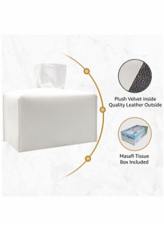 HomarKet Large Size Leather Tissue Box Cover Holder Home Decorations for Living Room Bedroom and Office Tissue Box Cover for Car  - Image 3