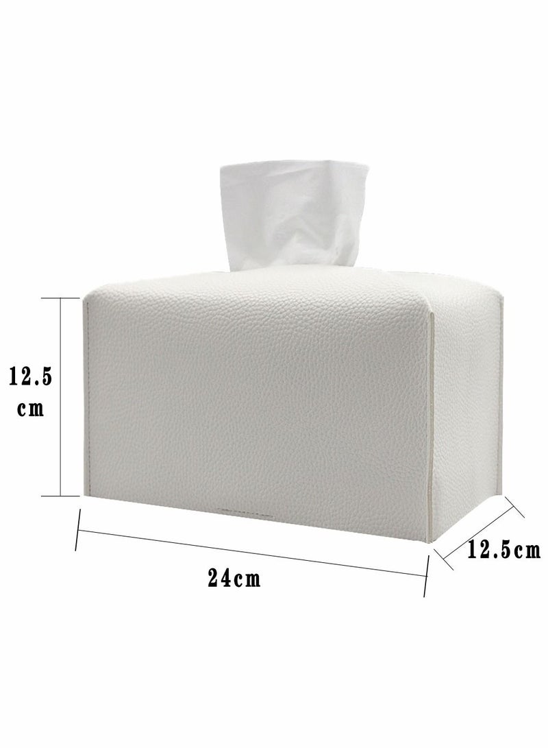 HomarKet Large Size Leather Tissue Box Cover Holder Home Decorations for Living Room Bedroom and Office Tissue Box Cover for Car  - Image 2