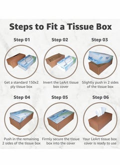 HomarKet Large Size Leather Tissue Box Cover Holder Home Decorations for Living Room Bedroom and Office Tissue Box Cover for Car  - Image 5