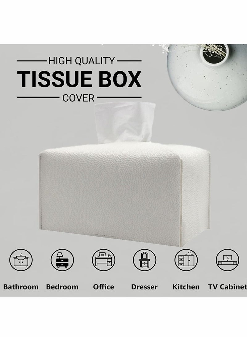 HomarKet Large Size Leather Tissue Box Cover Holder Home Decorations for Living Room Bedroom and Office Tissue Box Cover for Car  - Image 4