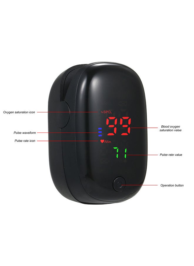 Generic - Digital Fingertip Pulse Oximeter LED Display Fingertip Oxygen Saturation Pluse Rate Detector Mini SpO2 PR Monitor 8s Power-off - Image 1