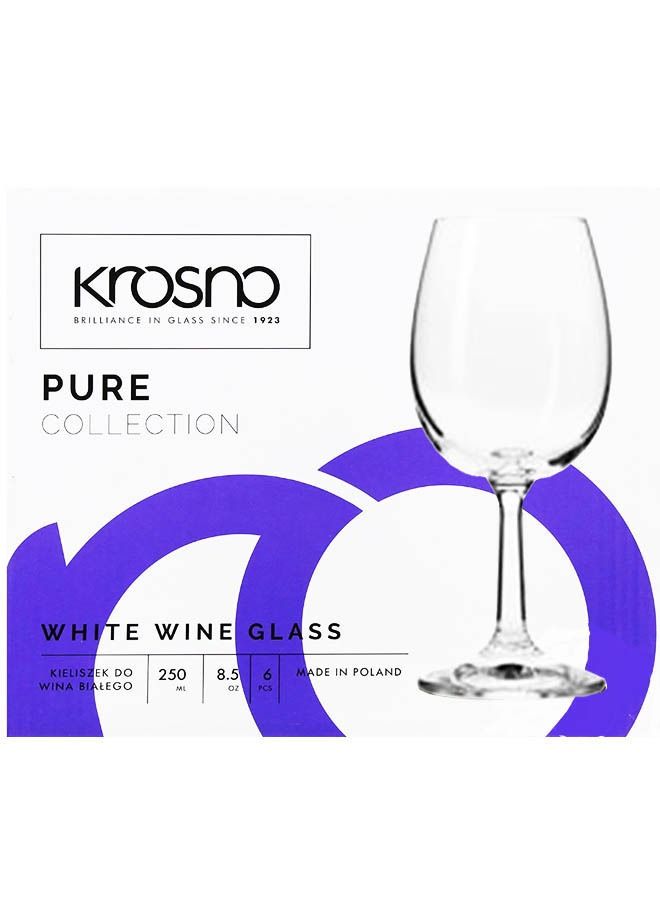 Krosno Wine Glasses 250ml 6pcs Pure Collection Perfect for Home Restaurants and Parties - Image 3