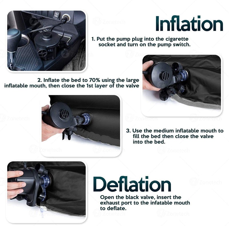 SHREE HANS CREATION Car Travel Inflatable Sofa Mattress Air Bed Cushion Camping Bed Rear Seat with Two Inflatable Pillow and Air Pump for Car Back Seat Durable inflatable Mattress Sleeping & Enjoyment - Image 2