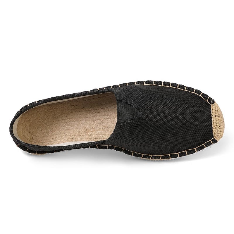MCRONJI Closed Toe Canvas Slip on Flat Espadrilles Loafers for Men and Women (Black,4 Men/5 Women) - Image 4