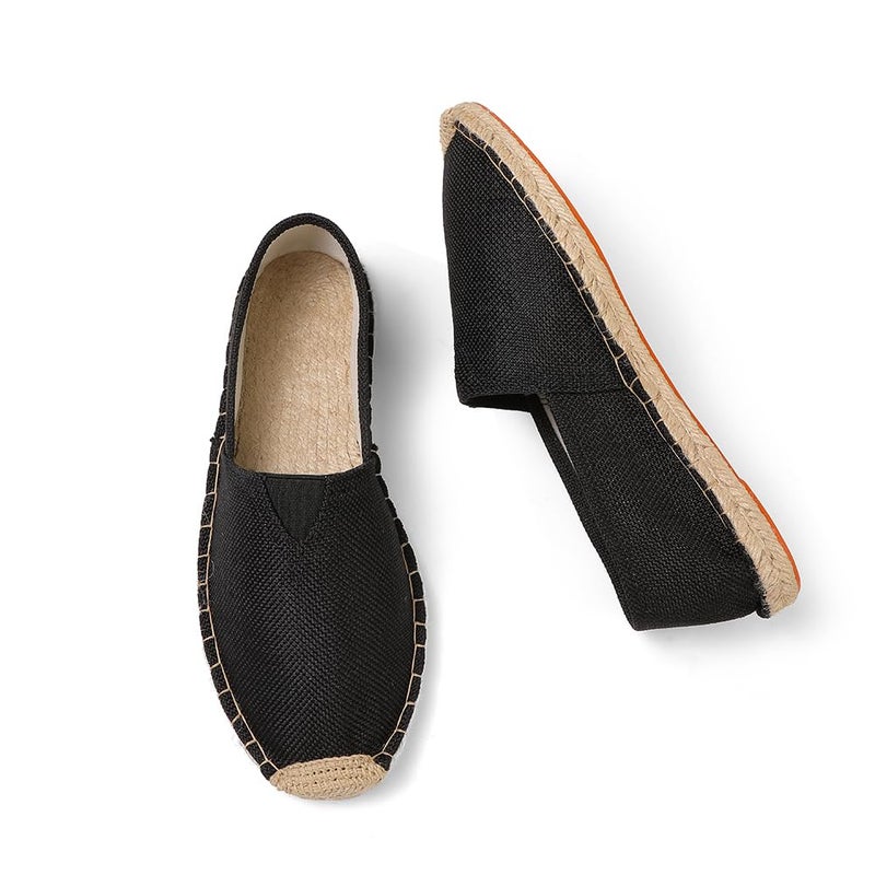 MCRONJI Closed Toe Canvas Slip on Flat Espadrilles Loafers for Men and Women (Black,4 Men/5 Women) - Image 5