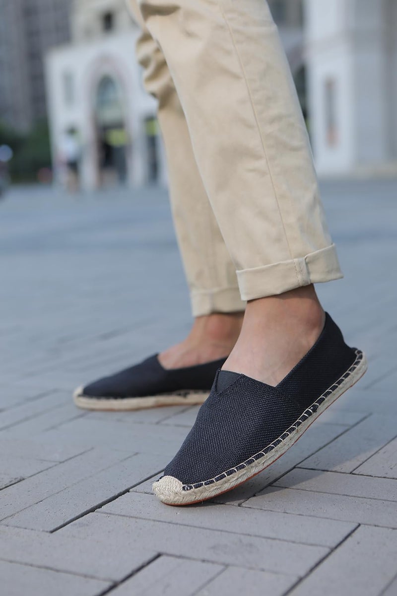 MCRONJI Closed Toe Canvas Slip on Flat Espadrilles Loafers for Men and Women (Black,4 Men/5 Women) - Image 2