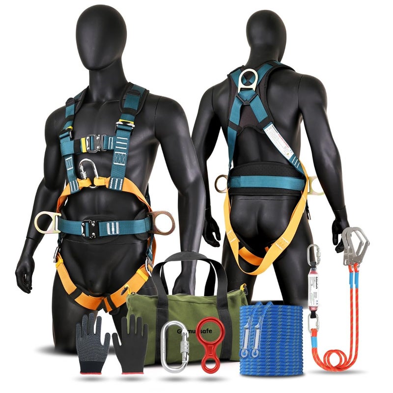 Golmudsafe Fall Protection Harness,Safety Harness Fall Protection for Construction/Roofing/Electrical Work,Upgrade Detachable Cushion bag&extra 30FT Rope - Image 2
