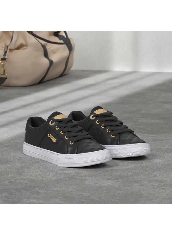 GUESS Women's Loven Sneaker, Black Multi, 36 EU - Image 2