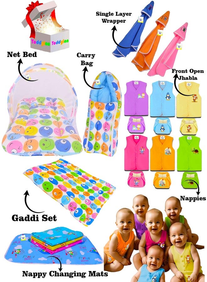 Toddylon 23 in 1 New Born Baby Gift Pack Newborn Gift Set All Infant Cotton Essential Clothes in Baby Combo Set for Boys or Girls Perfect for Newborns Unisex (0-6 Months) Pink - Image 2