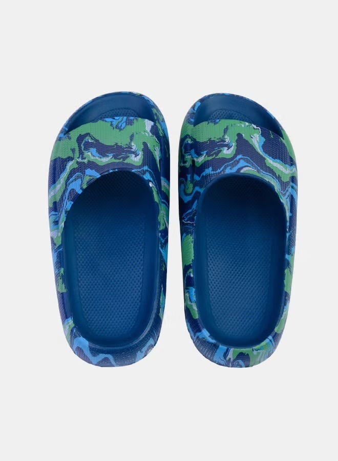 CUBS Blue/Green Psychedelic Eva Virgo Boys/Men Slide - Image 1