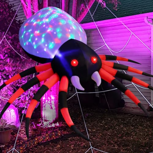 GOOSH 5 FT Halloween Inflatable Spider Outdoor Decoration with Magic Light Blow Up Yard Spider Inflatables Holiday Inflatables for Outdoor Yard Garden Lawn Decor - Image 3