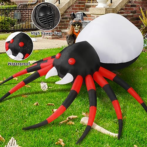 GOOSH 5 FT Halloween Inflatable Spider Outdoor Decoration with Magic Light Blow Up Yard Spider Inflatables Holiday Inflatables for Outdoor Yard Garden Lawn Decor - Image 5