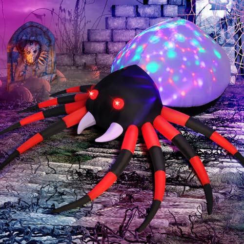 GOOSH 5 FT Halloween Inflatable Spider Outdoor Decoration with Magic Light Blow Up Yard Spider Inflatables Holiday Inflatables for Outdoor Yard Garden Lawn Decor - Image 2