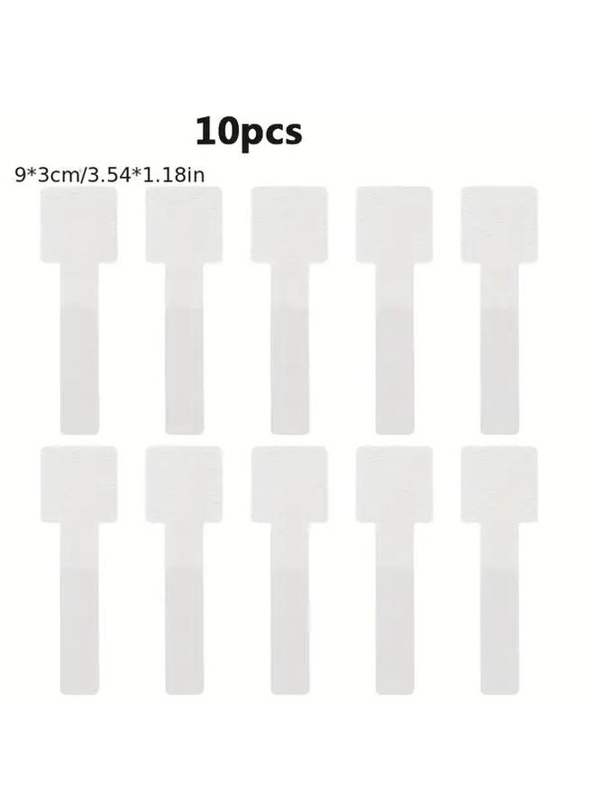White Self Adhesive Cable Clips 10 Pack Heavy Duty Cord Organizers No Drill Wire Management - Image 3