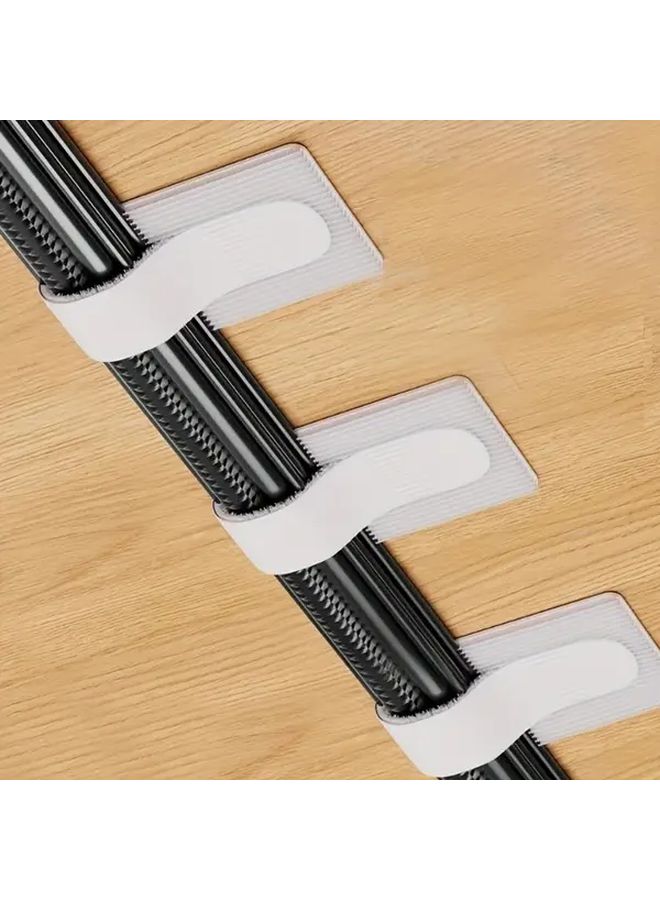 White Self Adhesive Cable Clips 10 Pack Heavy Duty Cord Organizers No Drill Wire Management - Image 4