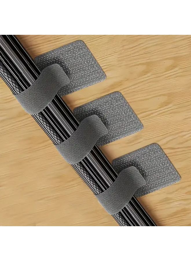 White Self Adhesive Cable Clips 10 Pack Heavy Duty Cord Organizers No Drill Wire Management - Image 2