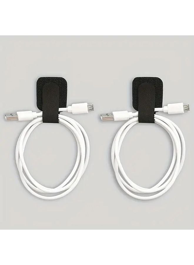 White Self Adhesive Cable Clips 10 Pack Heavy Duty Cord Organizers No Drill Wire Management - Image 5